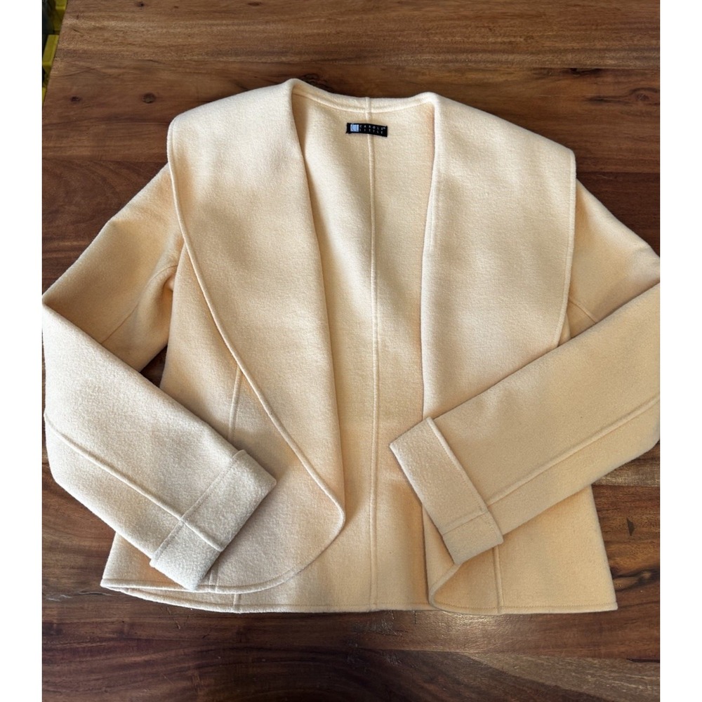 Carole Little Vintage Wool Jacket Double Sided Woolen Shawl Collar Yellow Small - Picture 3 of 9